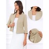 Allegra K Women's Open Front Collarless 3/4 Sleeve Peplum Business Work Suit Blazer - 2 of 4