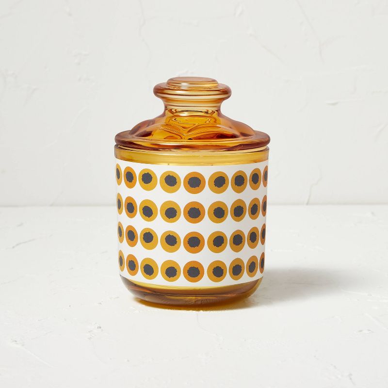 13.5oz Lemon Verbena and Geranium Lidded Glass Candle Yellow - Opalhouse&#8482; designed with Jungalow&#8482;, 1 of 5
