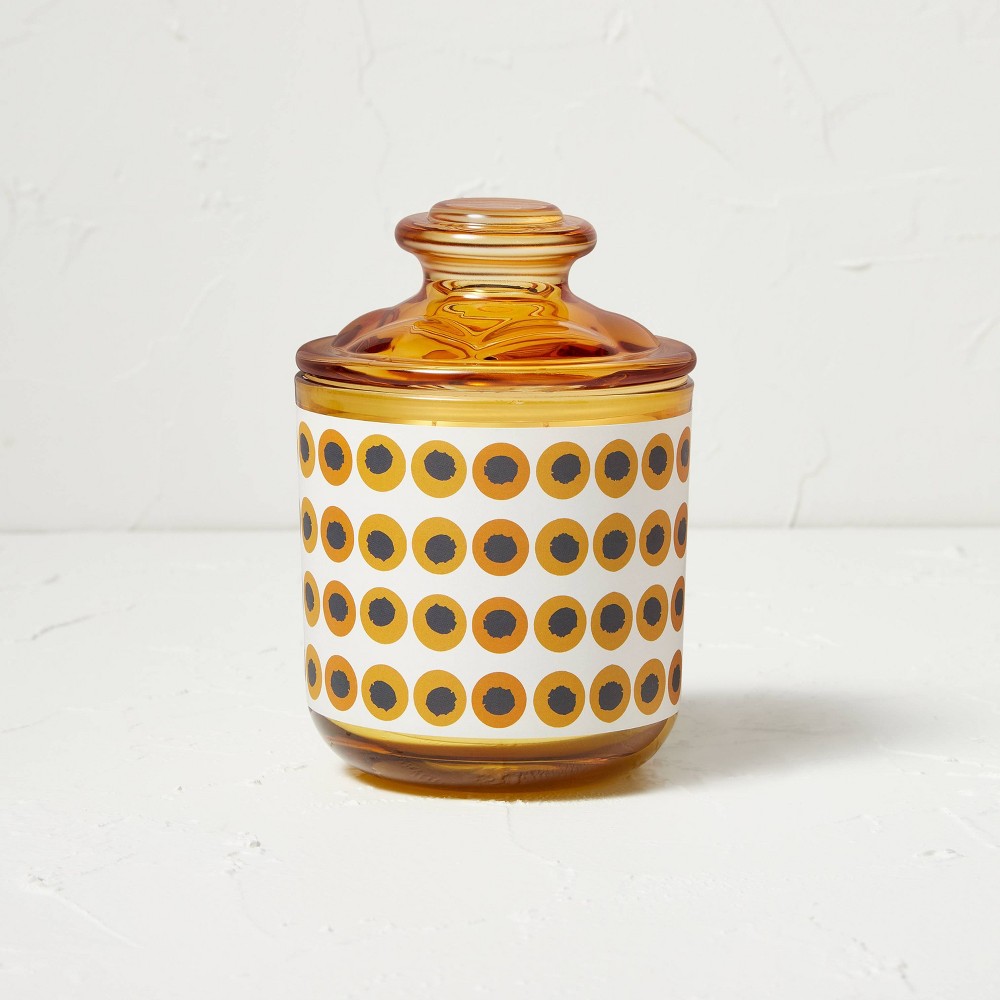 13.5oz Lemon Verbena and Geranium Lidded Glass Candle Yellow - Opalhouse designed with Jungalow