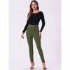 INSPIRE CHIC Women's Faux Suede High Waisted Elastic Slim Casual Leggings Pants - 2 of 4