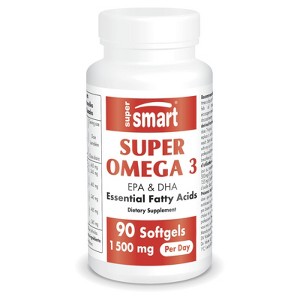 SuperSmart Super Omega 3 1500mg per Day (Certified Friend of The Sea) - EPA & DHA Fish Oil  Omega 3 Supplement | Non-GMO & Gluten Free - 90 Softgels - 1 of 1