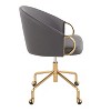Okak Executive Office Chair with Adjustable Height, Desk Chair with Golden Armrest and Base, Criss Cross Chair for Home, Office - 3 of 4