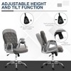 Anybear Dark Gray Button Tufted Desk Chair with Padded Armrests, Adjustable Height and Swivel Wheels - 4 of 4