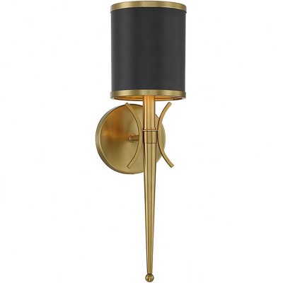 Savoy House Quincy 1 - Light Wall Light in  Matte Black/Warm Brass