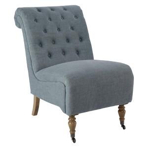 Cora Tufted Slipper Chair - Blue