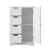 VANIRROR Bathroom Floor Cabinet, Small Freestanding Storage Cabinet with Doors and Drawers, Entryway Cabinet Home Storage for Living Room - 2 of 4