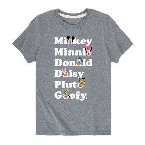 Boys' - Disney - Mickey Friends Character List Short Sleeve Graphic T-Shirt - 1 of 4