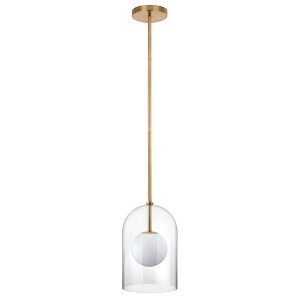 Hudson and Canal 8" Wide Double Layer Pendant with Glass Shade - 1 of 4