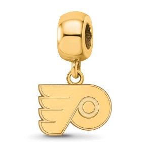 Black Bow Jewelry 14k Yellow Gold Plated Sterling Silver Philadelphia Flyers NHL Bead Charm - 1 of 4