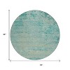 Teal Blue And Wheat Abstract Washable Indoor Outdoor Area Rug - 3 of 4