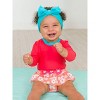 RuffleButts Baby Girls UPF50+ Sun Protected Long Sleeve Flower Skirted One Piece - 3 of 4
