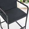 Mshliw Set of 2 Modern Upholstered Counter Height Bar Stools with Armrests, Fabric Padded Seat & Sturdy Metal Frame, Comfortable Dining Chairs - 4 of 4