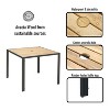 ELJGET 5/7 Pieces Patio Dining Table Sets, All Weather Patio Conversation Set with Acacia Wood Table Top and Umbrella Hole, Rattan Outdoor, Beige - 3 of 4