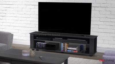 Bakersfield Ravenwood Black Contemporary TV Stand, 74"