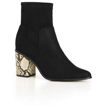 Women's Wide Fit Kendra Ankle Boot - black |   CITY CHIC