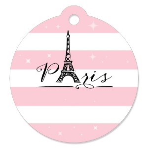 Big Dot of Happiness Paris, Ooh La La - Paris Themed Baby Shower or Birthday Party Favor Gift Tags (Set of 20) - 1 of 4