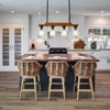 BAOURE 3-Light Farmhouse Wood Chandelier - 19.69" Rustic Rectangular Pendant Light - Black with Seed Glass Shades for Kitchen Islands & Dining - 4 of 4