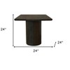 HomeRoots 24" Dark Brown Distressed Solid Wood Square Pedestal End Table - 3 of 4