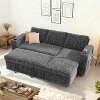 Dyonery 82" Sleeper Sofa Bed, L-Shaped Reclining Couch with Reversible Storage Chaise, Tool-Free Assembly - 2 of 4