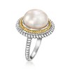 Ross-Simons 12-12.5mm Cultured Pearl Roped-Edge Ring in Sterling Silver and 14kt Yellow Gold - 3 of 4