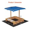 COZONY Covered Wooden Sandbox with Adjustable Canopy, Outdoor Play Sand Box with Bottom Liner for Backyard - 2 of 4