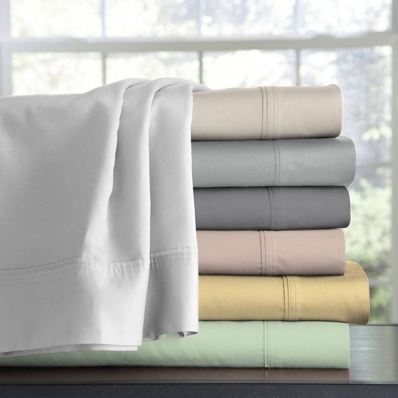 400 Thread Count Ultimate Percale Cotton Solid Pillowcase Set - Purity Home, 6 of 8