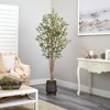 Nearly Natural 6.5-ft Olive Artificial Tree in Ribbed Metal Planter - 4 of 4