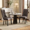 Tangkula Tufted Dining Chairs Set of 2 w/ High Backrest Rubber Wood Legs Padded Seat - 2 of 4