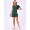 INSPIRE CHIC Women's Flounce Short Sleeve Top and Shorts with Pockets Pajama Set - 3 of 4