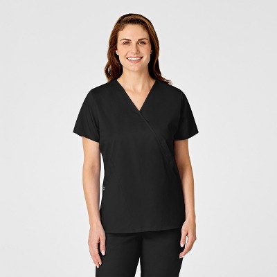 Wink WonderWORK Women's Mock Wrap Scrub Top