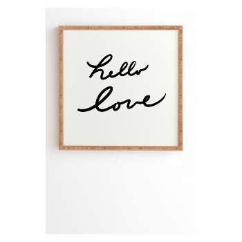 Lisa Argyropoulos Hello Love On White Framed Wall Art Poster Print White - Deny Designs