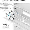 Shoe Cabinet Storage for Entryway,4-Door Double-Layer Shoe Storage Cabinet,Large Shoe Organizer for Entryway,Retro Wood Material Shoe Organizer - 3 of 4