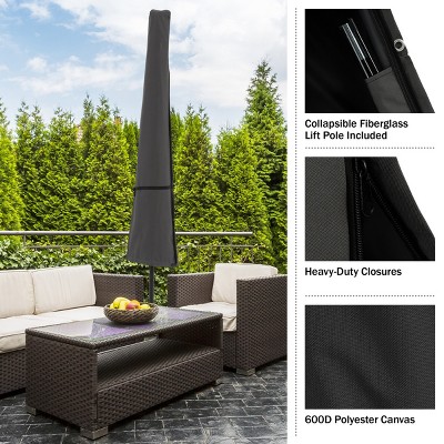 buy bamboo patio umbrella CASUNER 9ft Umbrella, Outdoor Umbrella, Waterproof Market Umbrella, 8 Ribs Table with Pulley Lift for Garden, Deck, Pool, lawn, Backyard (GREY) : Patio, Lawn & Garden and friends protected from Woodard Obscure Glass Replacement conquer Color:Spa 5413 (A)