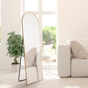 JONATHAN Y Adrian Large Arched Metal Framed Floor Full-Length Mirror - 1 of 4