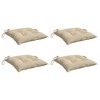 vidaXL Pallet Seat Cushions - Set of 4, Outdoor/Indoor, Water-Resistant Oxford Fabric, Beige, 19.7"x19.7"x2.8" - 3 of 4