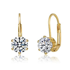 Sleek modern solitaire drop earrings with a classic design for a refined and elegant touch - 1 of 3