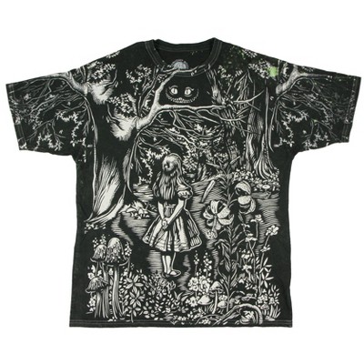 Alice In Wonderland Men's Cheshire Cat Forest Adult Short Sleeve T-Shirt