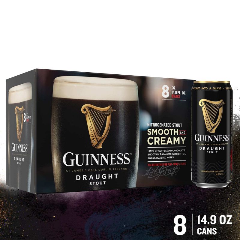 Guinness Draught Beer - 8pk/14.9 fl oz Cans, 1 of 11
