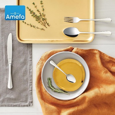 Amefa Baguette 20-Piece Premium 18/10 Stainless Steel Flatware Set, High Gloss Mirror Finish, Silverware Set Service for 4, Rust Resistant Cutlery