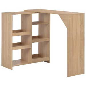 vidaXL Bar Table with Moveable Shelf Oak 54.3"x15.4"x43.3" - 1 of 4