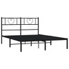 vidaXL Queen Metal Bed Frame with Headboard, Sturdy Steel, Black, No Mattress - 4 of 4