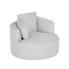 AENKYO 49" Compressible Round Chair, Corduroy Accent Chair with Cushioned Backrest 3 pillows No Assembly Required - 4 of 4