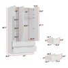 Famapy Modern White Wardrobe with Integrated Mirror and Ample Storage - 4 of 4
