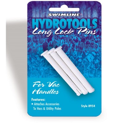 Swimline Long Lock Pins for Poles and Vacuum Handles Swimming Pool Accessory 2.5" - White