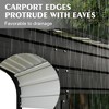 12x20 FT Metal Carport, Heavy Duty Carport Canopy With Galvanized Metal Roof And Frame, Outdoor Garage Car Shelter Shade For Pickup Boat Tractors - 2 of 4