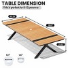 Crestlive Products Outdoor Dining Table for 8-10 People Patio Rectangle Table, Aluminum Frame with Durable Wood-Like Tabletop and Umbrella Hole Brown - 3 of 4