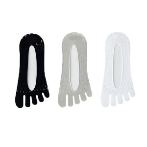 Anna-Kaci Women's Mesh Toe Socks with Non-Slip Silicone Heel Grip Ultra Low Cut Breathable No Show Sock 3-Pack - 1 of 4