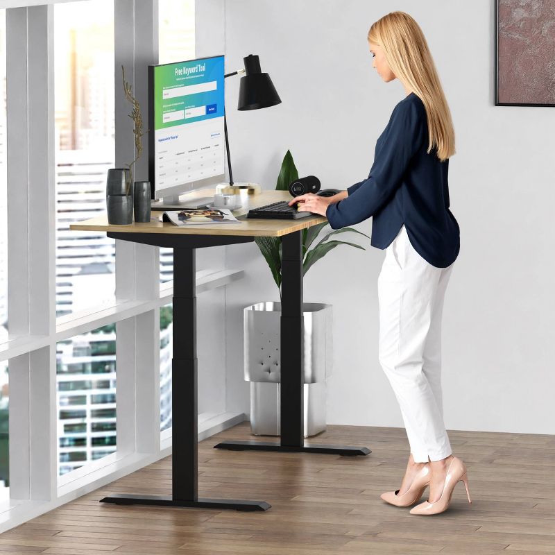  26" Electric Standing Desk with Adjustability Natural Bamboo - Uncaged Ergonomics, 6 of 13