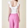 Women's Ruffled Square Neckline Bodysuit Top - Fore - 3 of 4