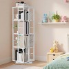 Rotating Bookcase - 4-Tier Corner Shelf for Small Spaces, 54" Tall Spinning Organizer with Industrial Metal Frame 360° Narrow Swivel Bookshelves - 4 of 4